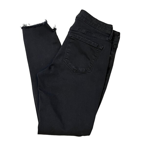 Old Navy Jeans Womens SZ 8 Super Skinny Ankle Black Distressed Raw Hem Rockstar - Picture 3 of 11